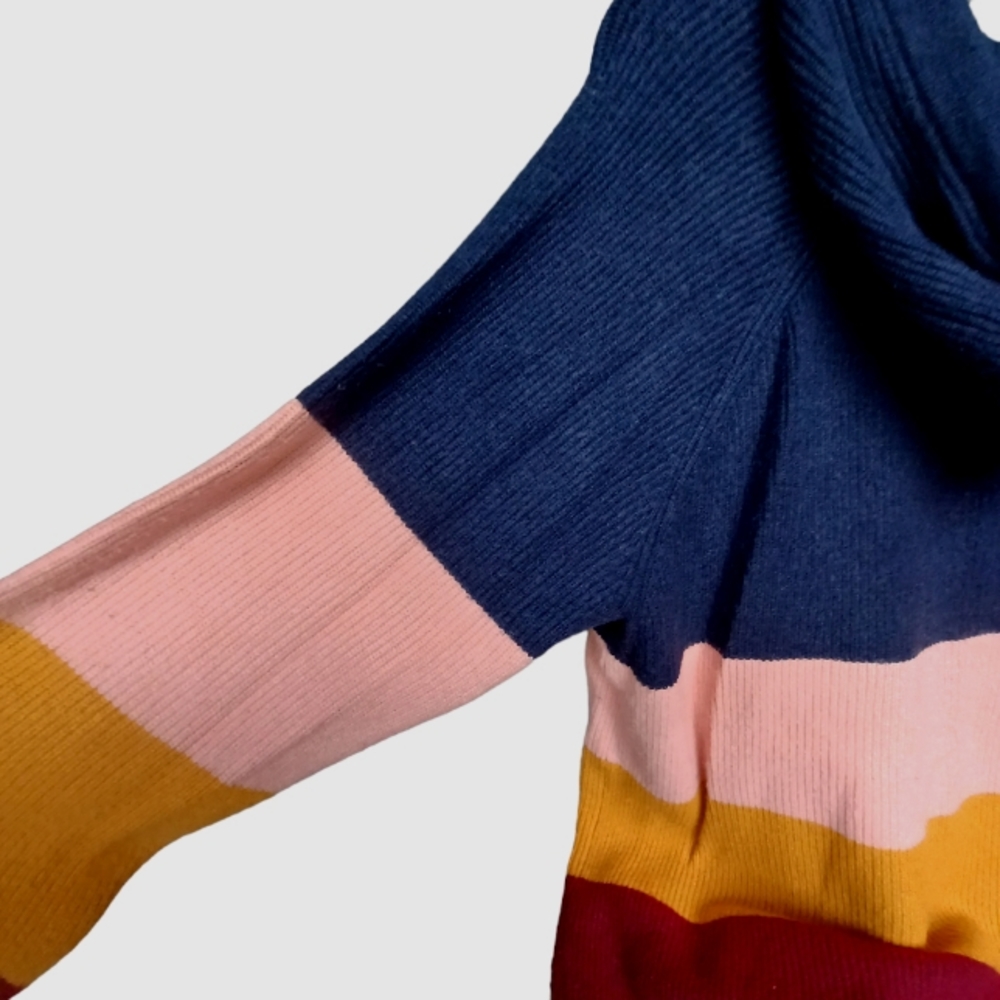 Raglan Torrid Tunic Multi Color Striped Hoodie/ S… - image 7